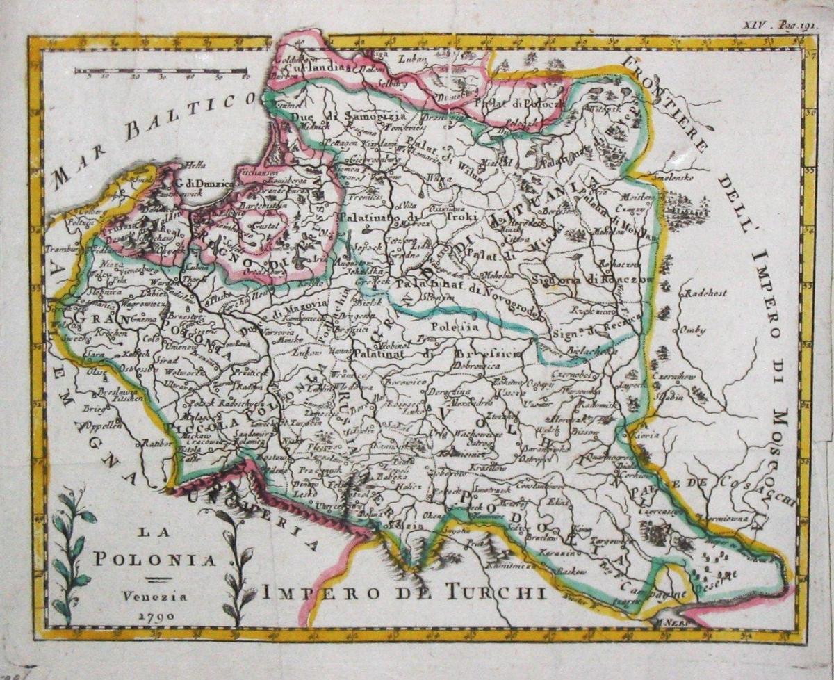 Mapa Litvy staré 