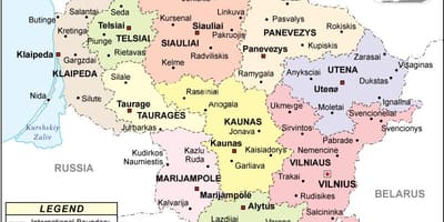 Mapa Litvy politické