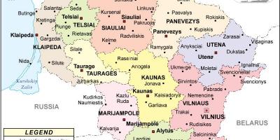 Mapa Litvy politické