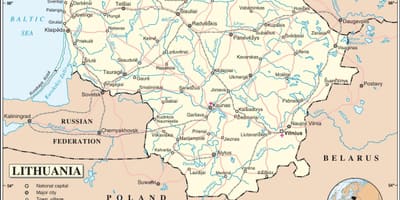 Mapa Litva země