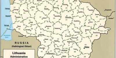 Mapa mapa Litvy s městy